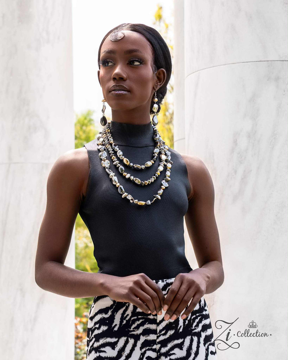 Open-Minded 2025 Zi Collection Necklace - Paparazzi Accessories stylized on model in casual dress - CarasShop.com - Paparazzi Jewelry by Cara Jewels