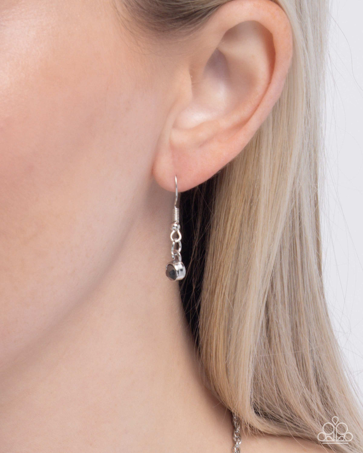 Opulent Owl Silver Rhinestone Necklace - Paparazzi Accessories - free matching earrings -CarasShop.com - Paparazzi Jewelry by Cara Jewels