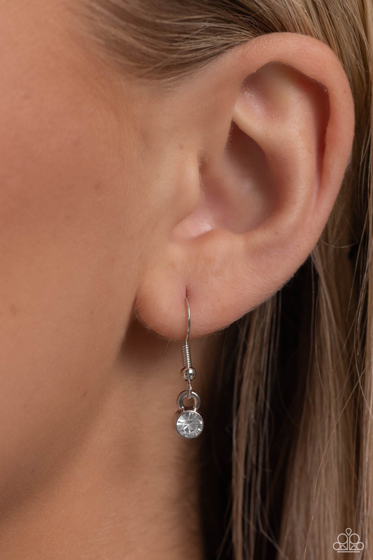 PET in Motion White Heart & Paw Print Necklace - Paparazzi Accessories - free matching earrings -CarasShop.com - Paparazzi Jewelry by Cara Jewels