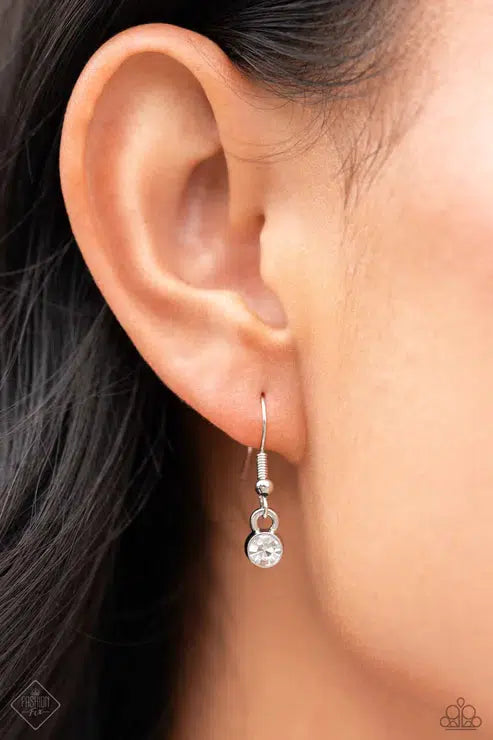 Packed and Polished White Necklace - Paparazzi Accessories - free matching earrings -CarasShop.com - Paparazzi Jewelry by Cara Jewels