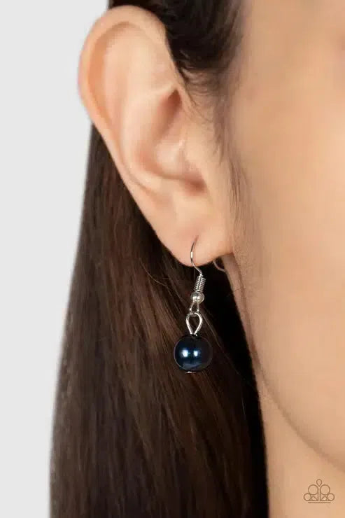 Party Crasher Blue Necklace - Paparazzi Accessories - free matching earrings -CarasShop.com - Paparazzi Jewelry by Cara Jewels