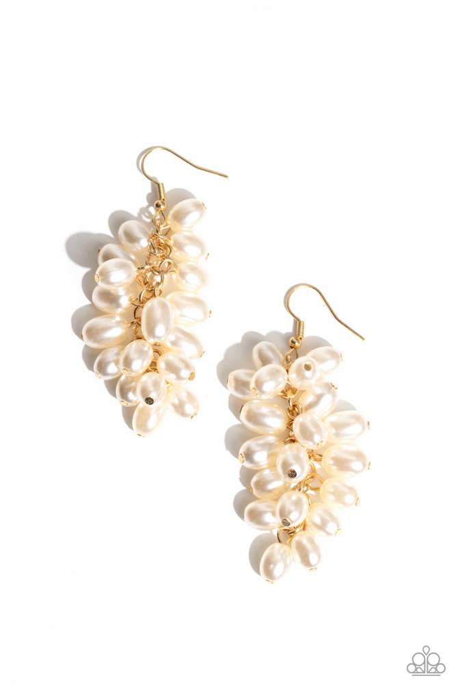 Pearl Posse Gold Earrings - Paparazzi Accessories