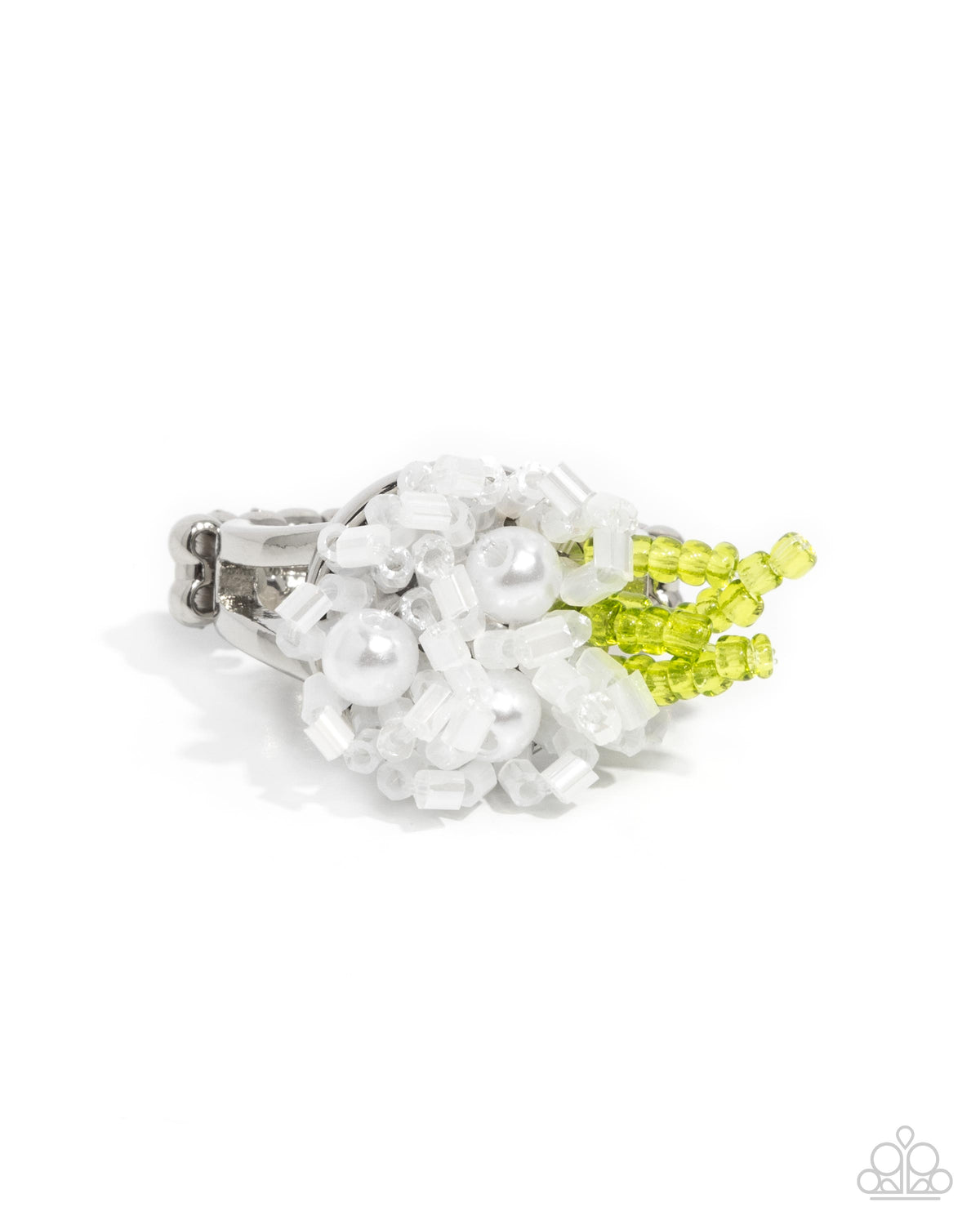 Pearl Priority White & Green Ring - Paparazzi Accessories