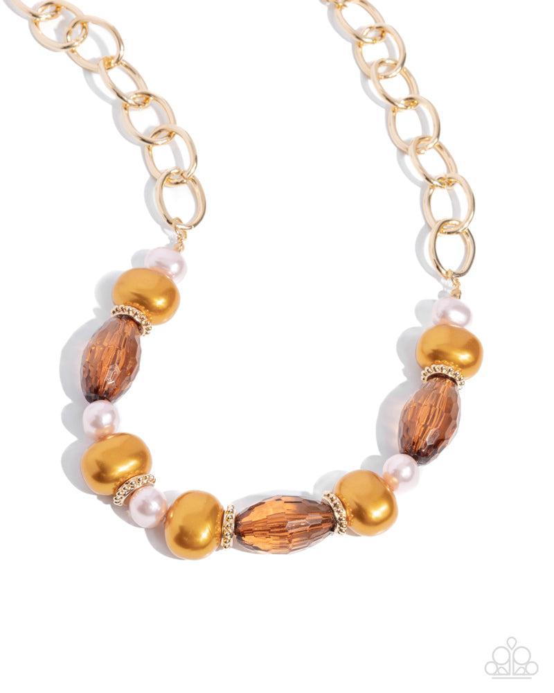 Pearly Patron Brown Necklace - Paparazzi Accessories