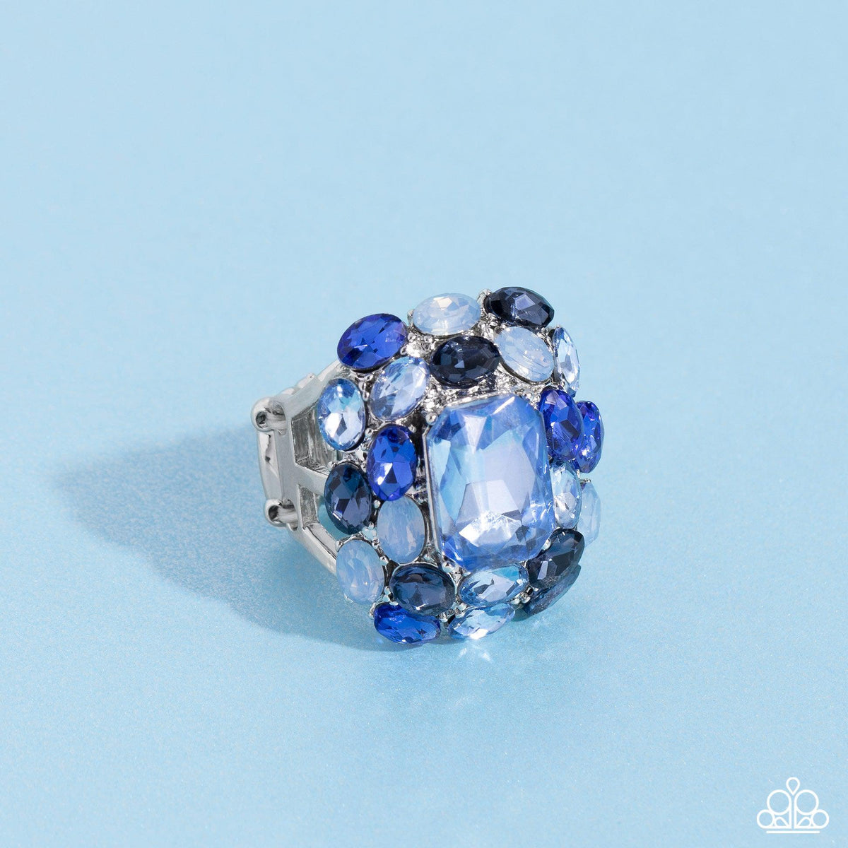 Perfectly Park Avenue Blue Rhinestone Ring - Paparazzi Accessories