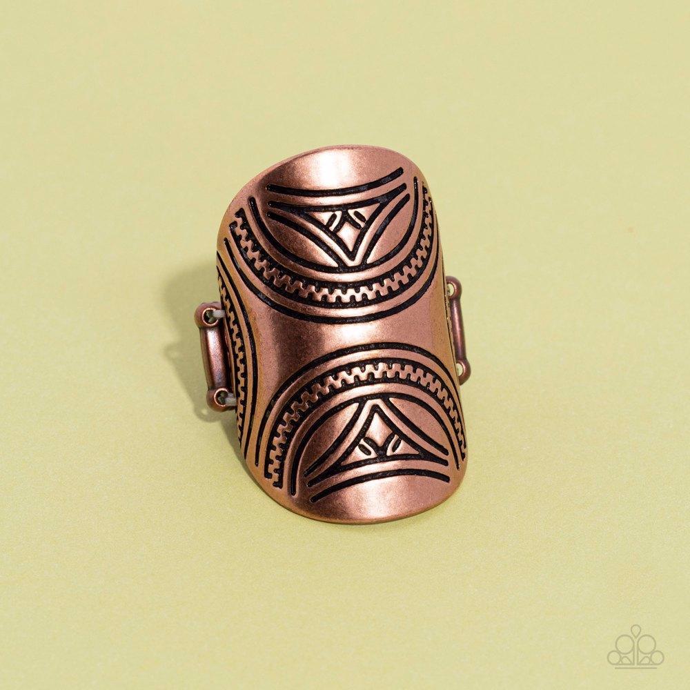 Pharaoh Party Copper Ring - Paparazzi Accessories