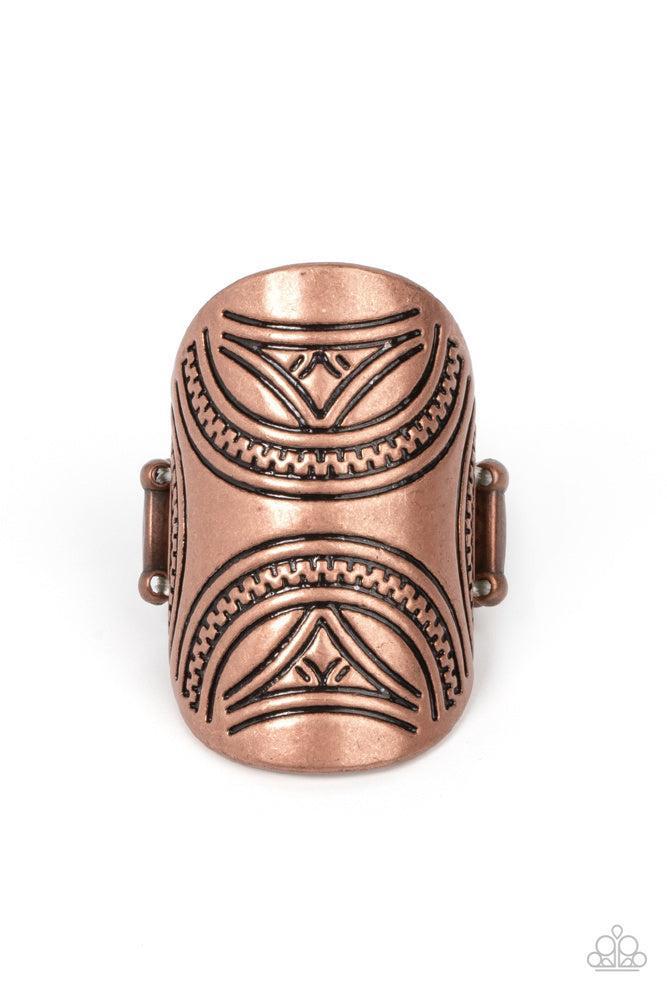 Pharaoh Party Copper Ring - Paparazzi Accessories