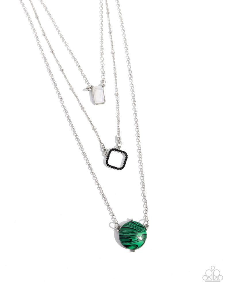 Playfully Panache Green Necklace - Paparazzi Accessories