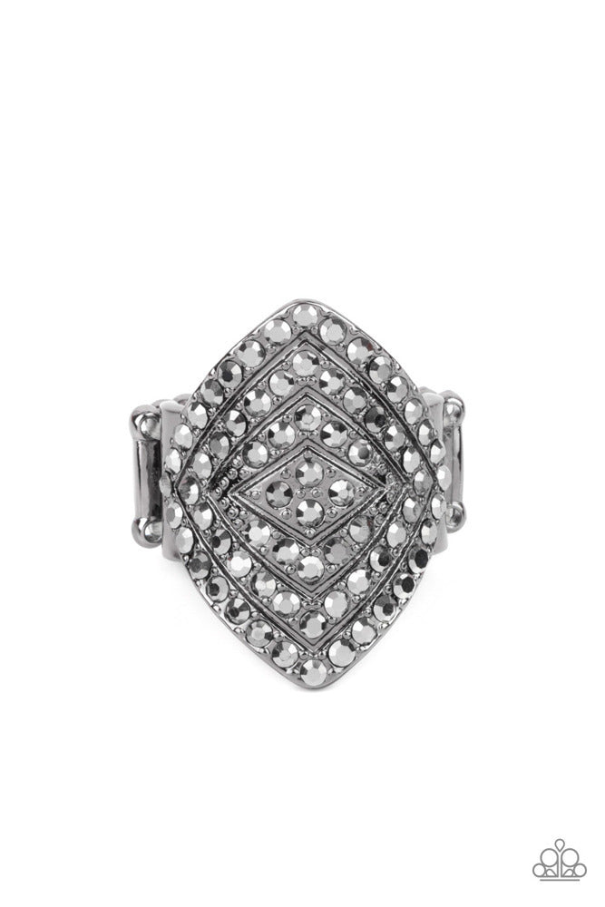 Plead GLITZY Black Ring - Paparazzi Accessories