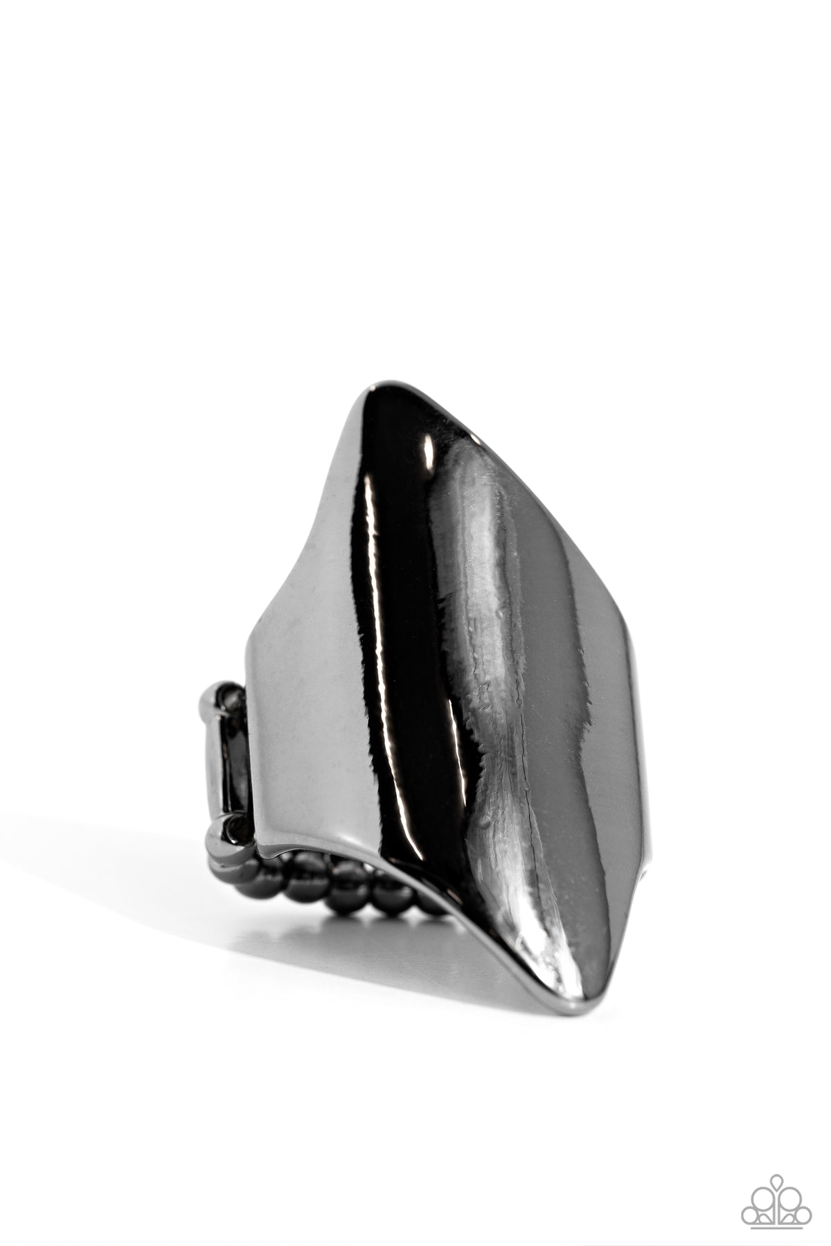 Pointed Palm Desert Black Ring - Paparazzi Accessories