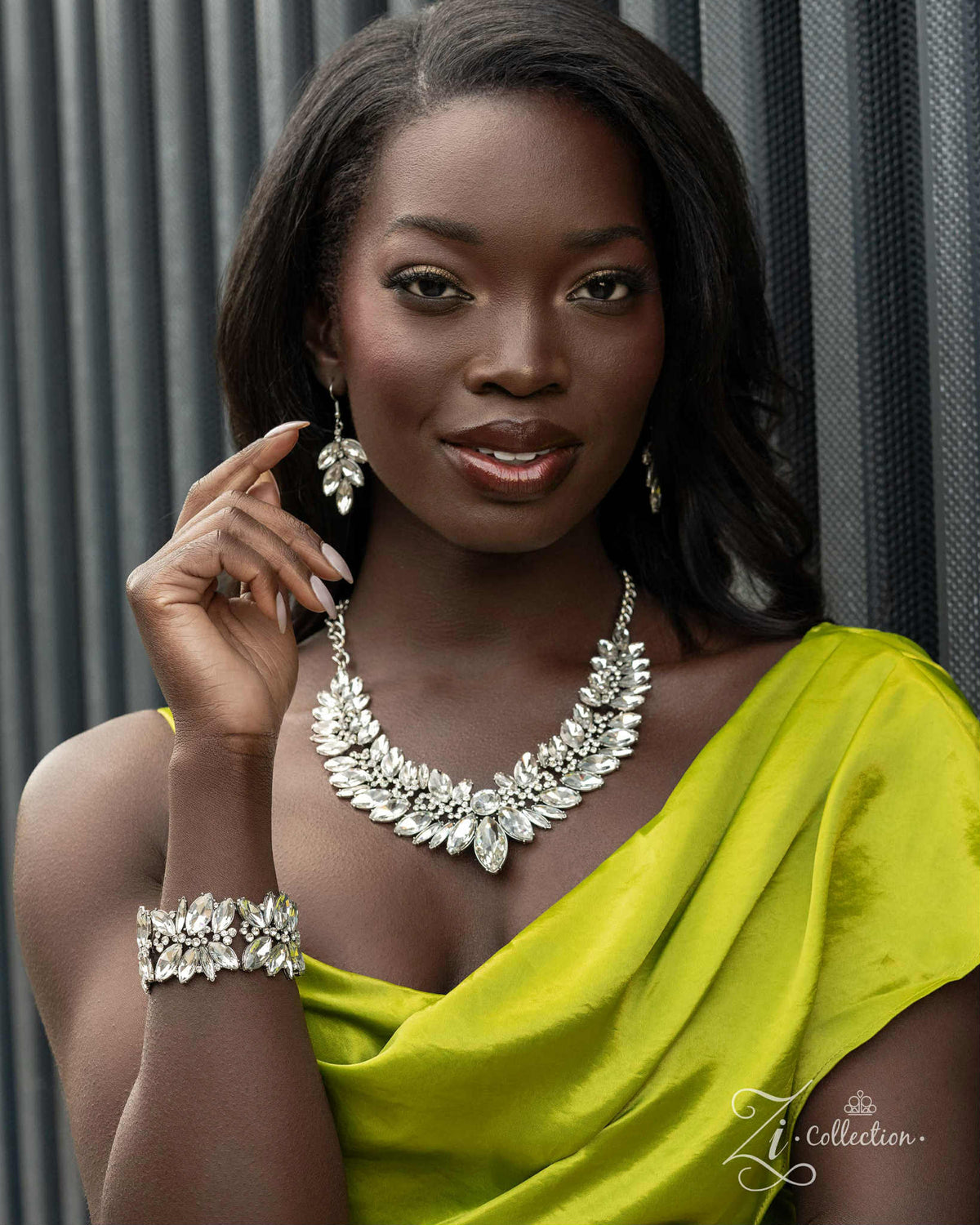 Poised 2025 Zi Collection Necklace - Paparazzi Accessories stylized on model in casual dress - CarasShop.com - Paparazzi Jewelry by Cara Jewels