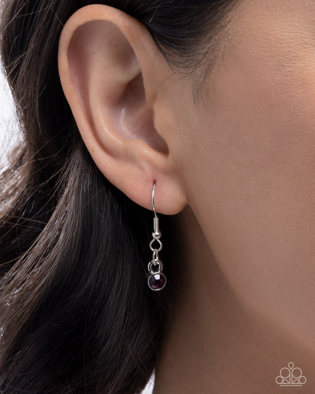 Popping Peacock Purple Rhinestone Feather Necklace - Paparazzi Accessories - free matching earrings - CarasShop.com - Paparazzi Jewelry by Cara Jewels