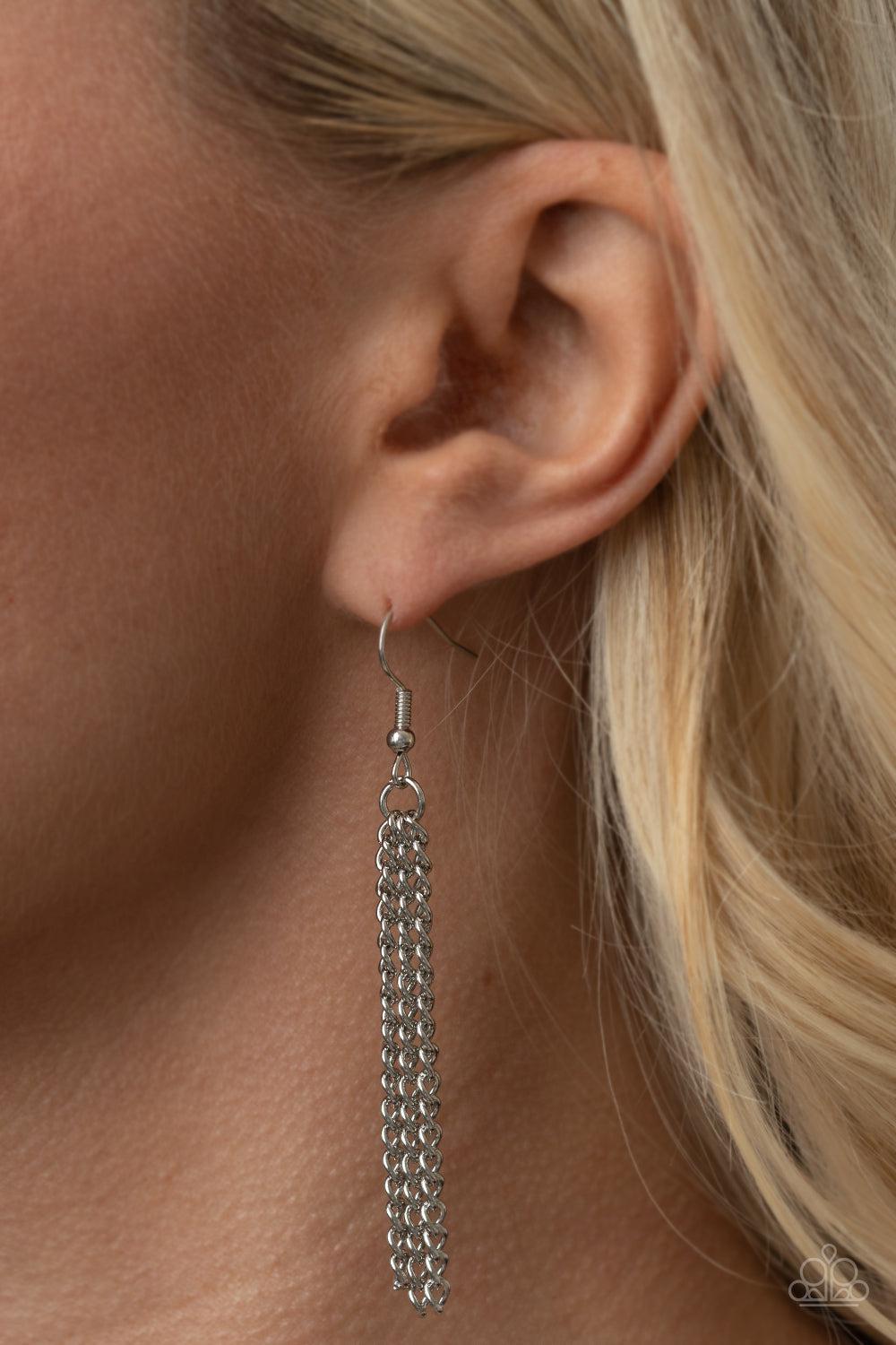 Positively Perfect Silver Inspirational Heart Necklace - Paparazzi Accessories - free matching earrings -CarasShop.com - Paparazzi Jewelry by Cara Jewels