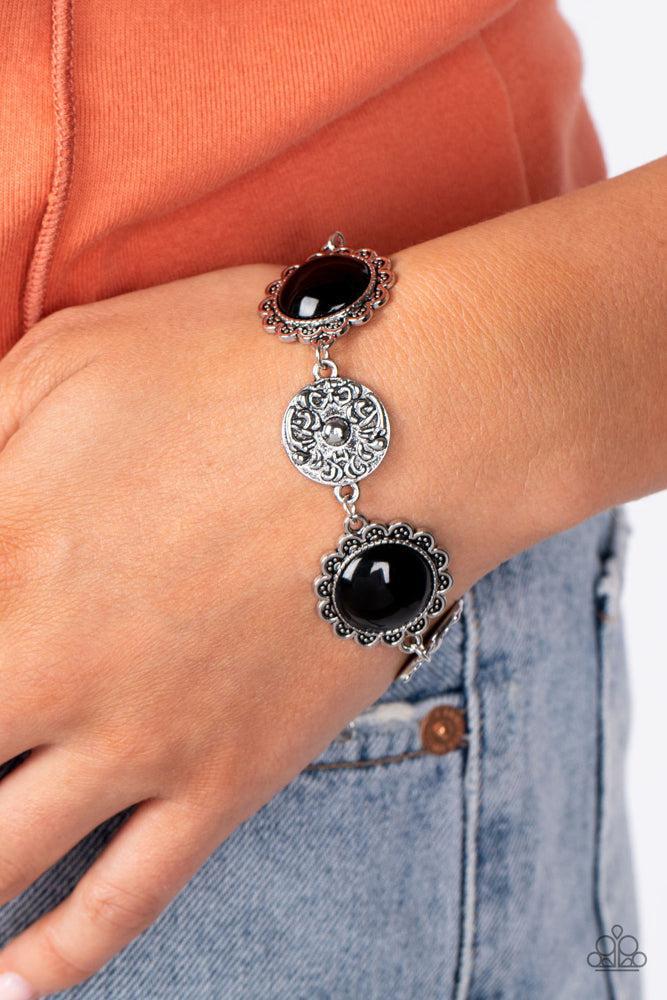 Positively Poppy Black Bracelet - Paparazzi Accessories