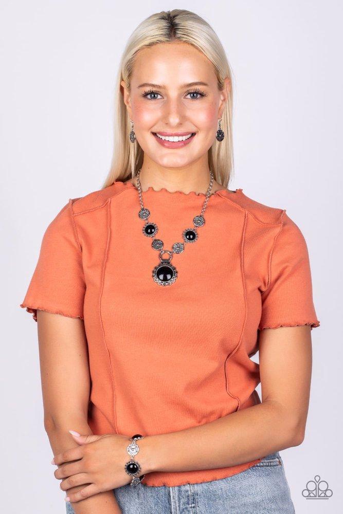 Positively Poppy Black Bracelet - Paparazzi Accessories