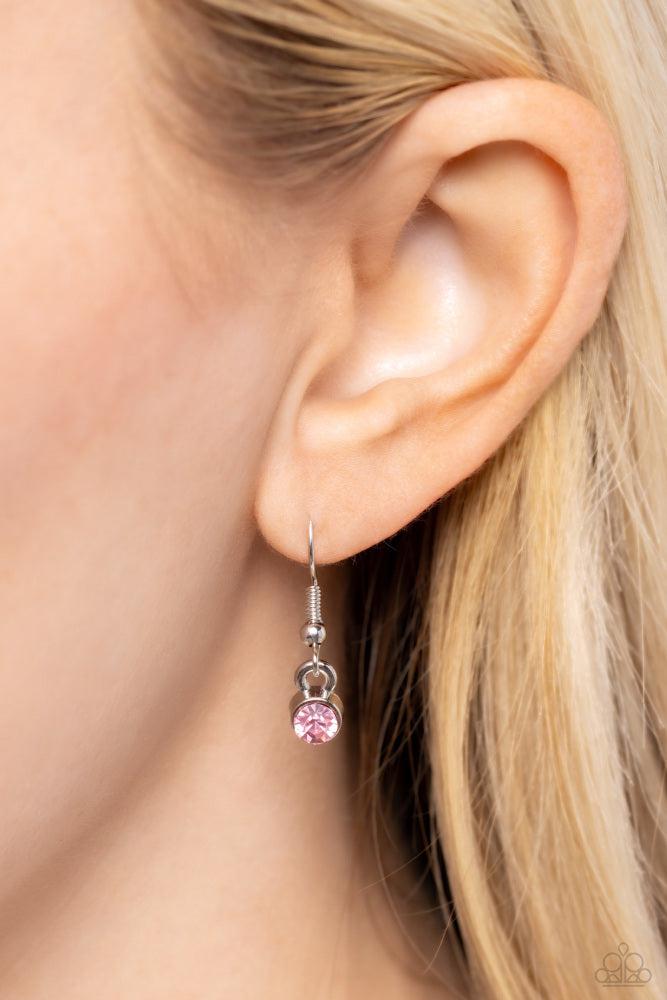 Prairie Perennial Pink Necklace - Paparazzi Accessories - free matching earrings -CarasShop.com - Paparazzi Jewelry by Cara Jewels