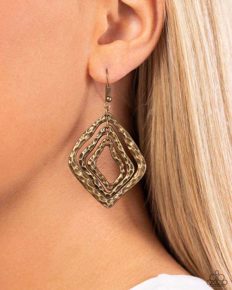 Primitive Performance Brass Earrings - Paparazzi Accessories