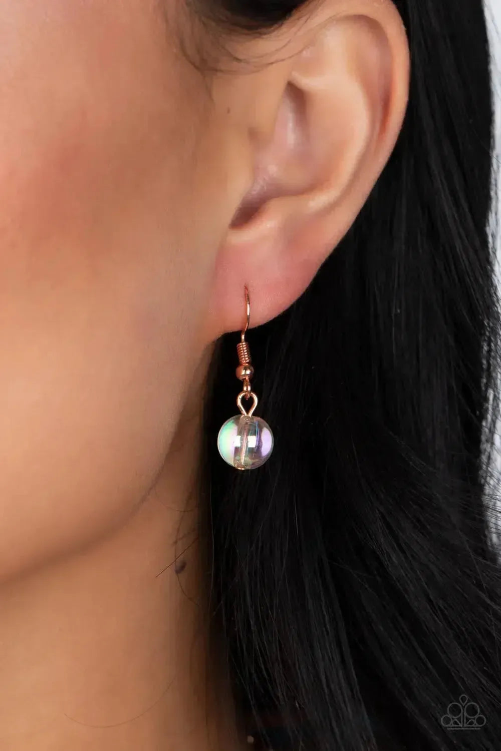 Prismatic Magic Copper Necklace - Paparazzi Accessories - free matching earrings -CarasShop.com - Paparazzi Jewelry by Cara Jewels
