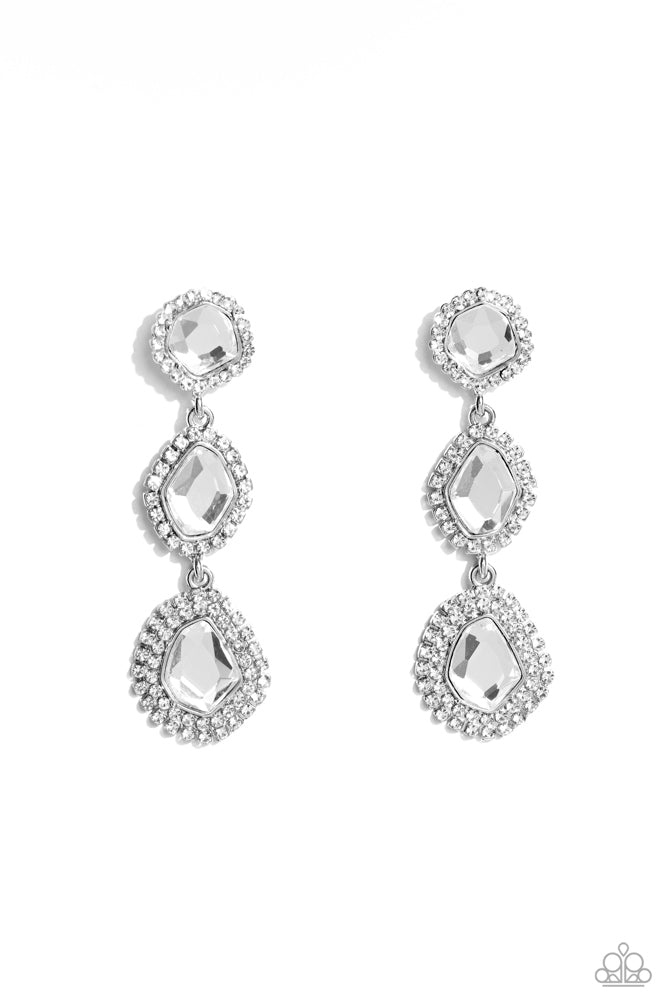 Prove Your ROYALTY White Earrings - Paparazzi Accessories