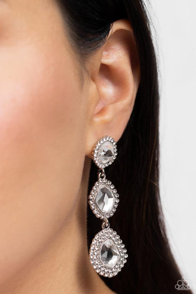 Prove Your ROYALTY White Earrings - Paparazzi Accessories
