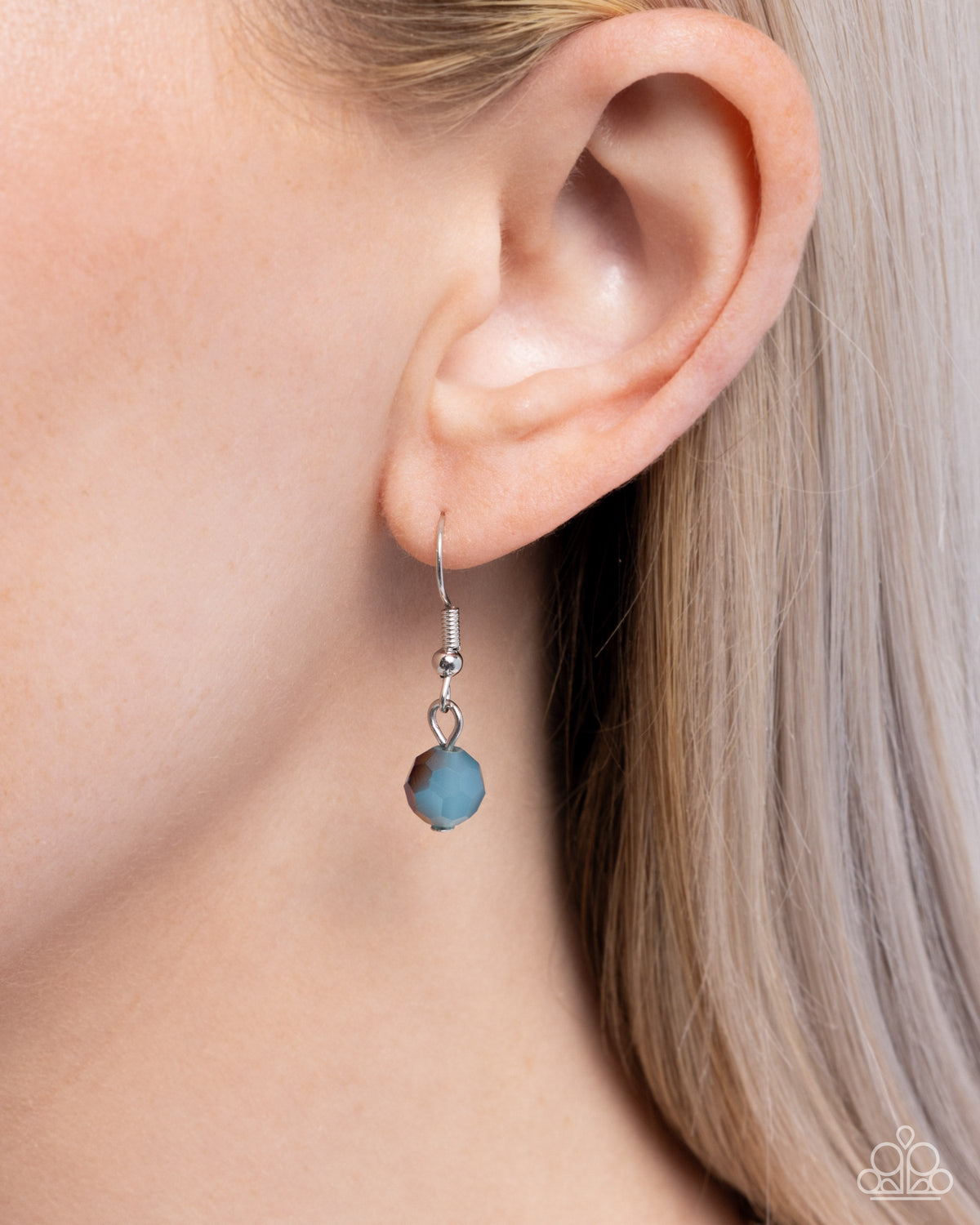 Pruning Promise Blue & Silver Rose Necklace - Paparazzi Accessories - free matching earrings -CarasShop.com - Paparazzi Jewelry by Cara Jewels