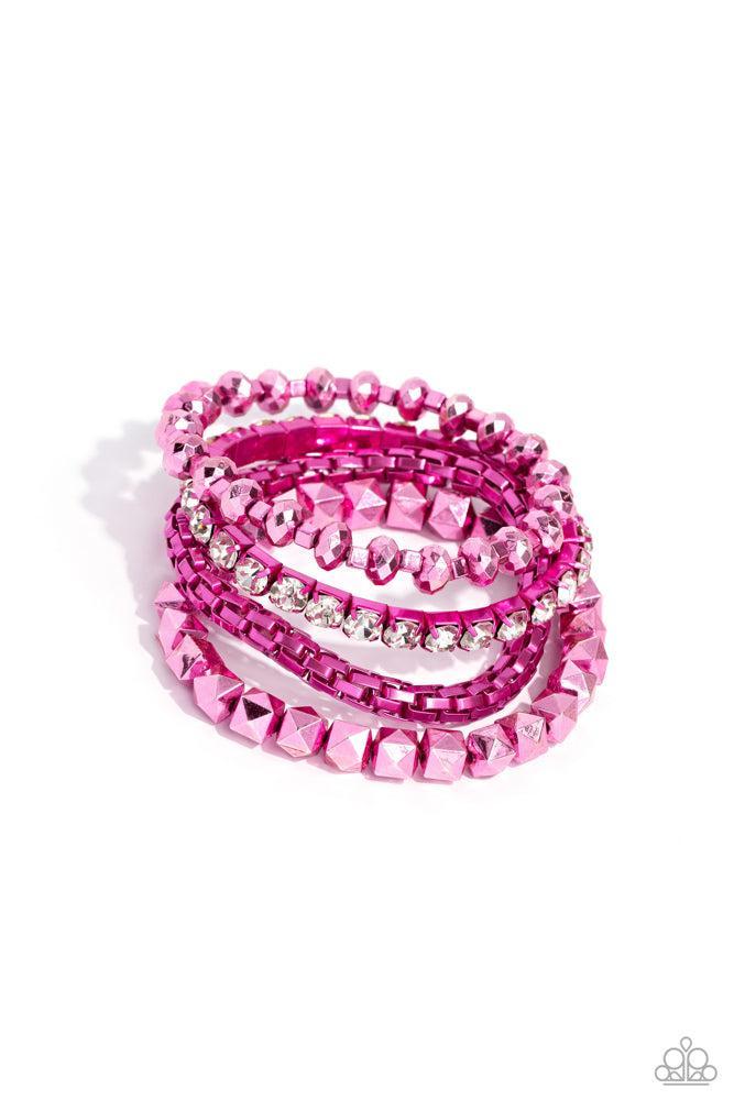 Punk Pattern Pink Bracelet - Paparazzi Accessories
