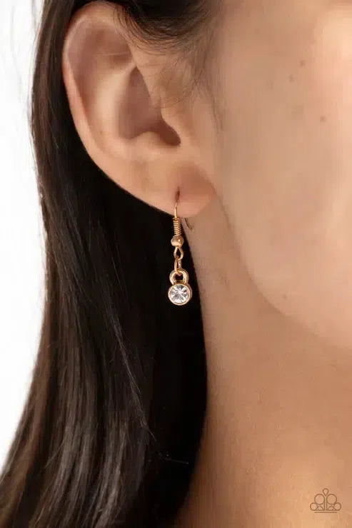 REIGNING Romance Gold Necklace - Paparazzi Accessories - free matching earrings -CarasShop.com - Paparazzi Jewelry by Cara Jewels
