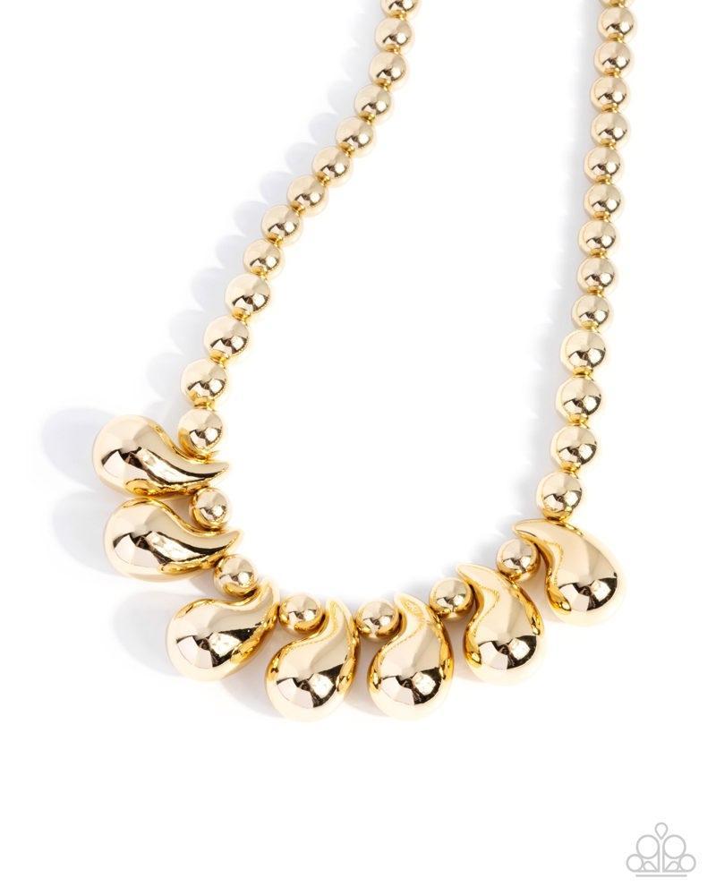 Raindrop Rebel Gold Necklace - Paparazzi Accessories