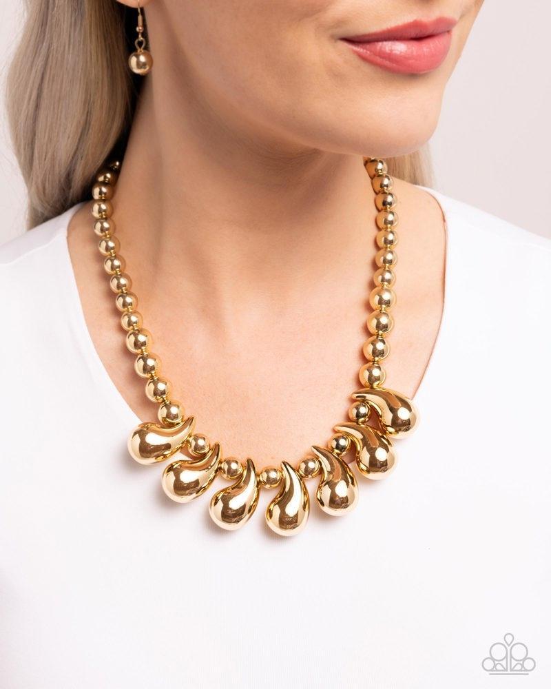Raindrop Rebel Gold Necklace - Paparazzi Accessories