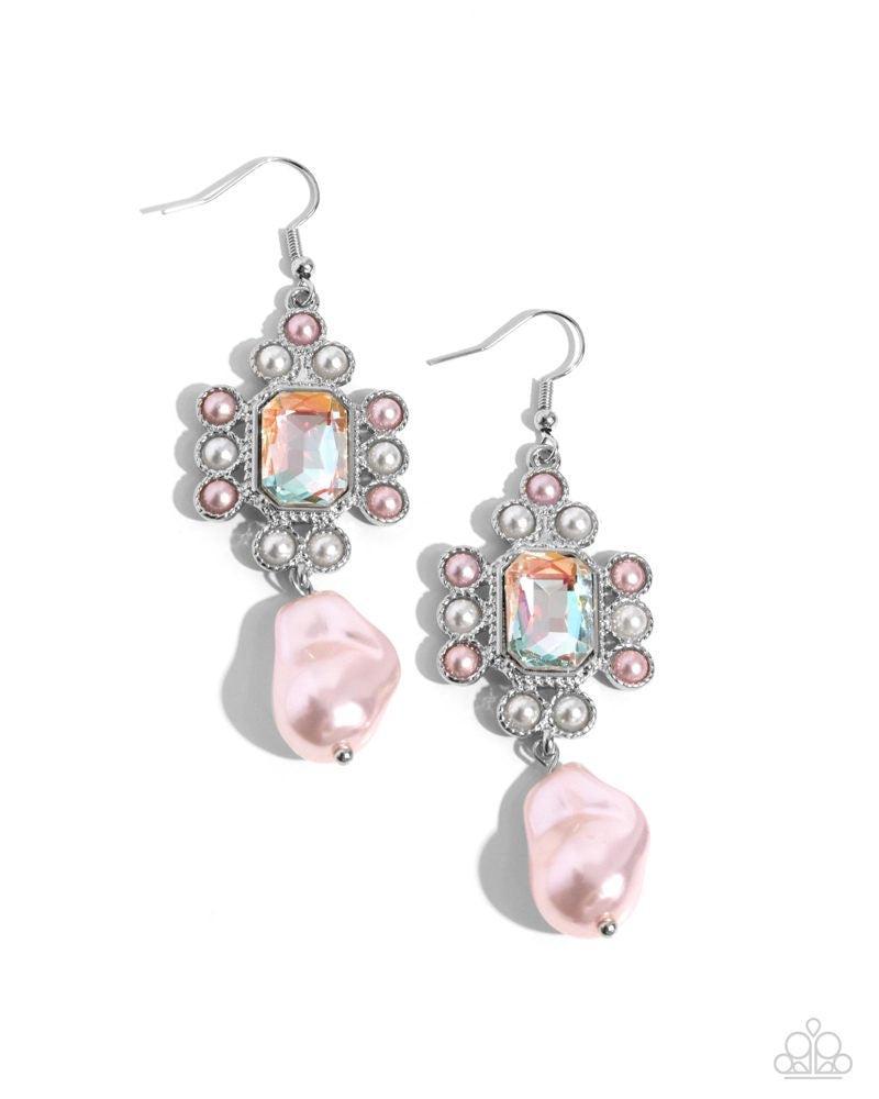 Raving Review Pink Earrings - Paparazzi Accessories