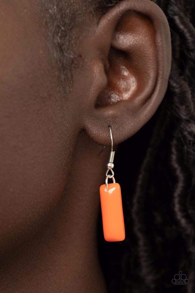 Real Zeal Orange Necklace - Paparazzi Accessories - free matching earrings -CarasShop.com - Paparazzi Jewelry by Cara Jewels