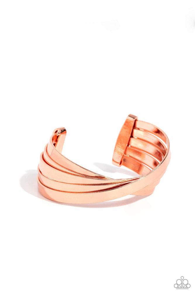 Rebellious Ribbons Copper Bracelet - Paparazzi Accessories