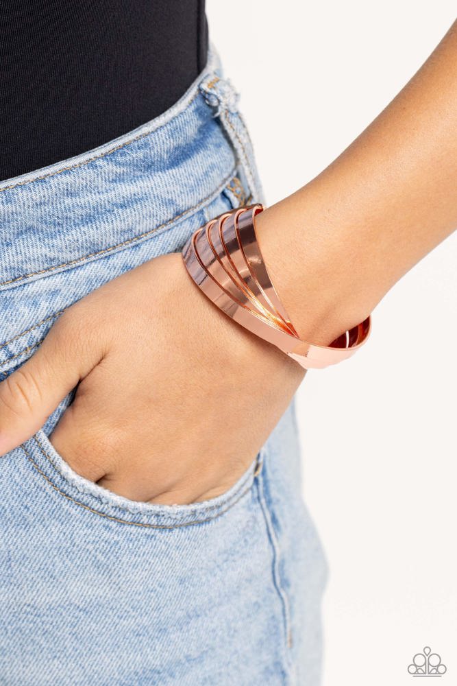 Rebellious Ribbons Copper Bracelet - Paparazzi Accessories