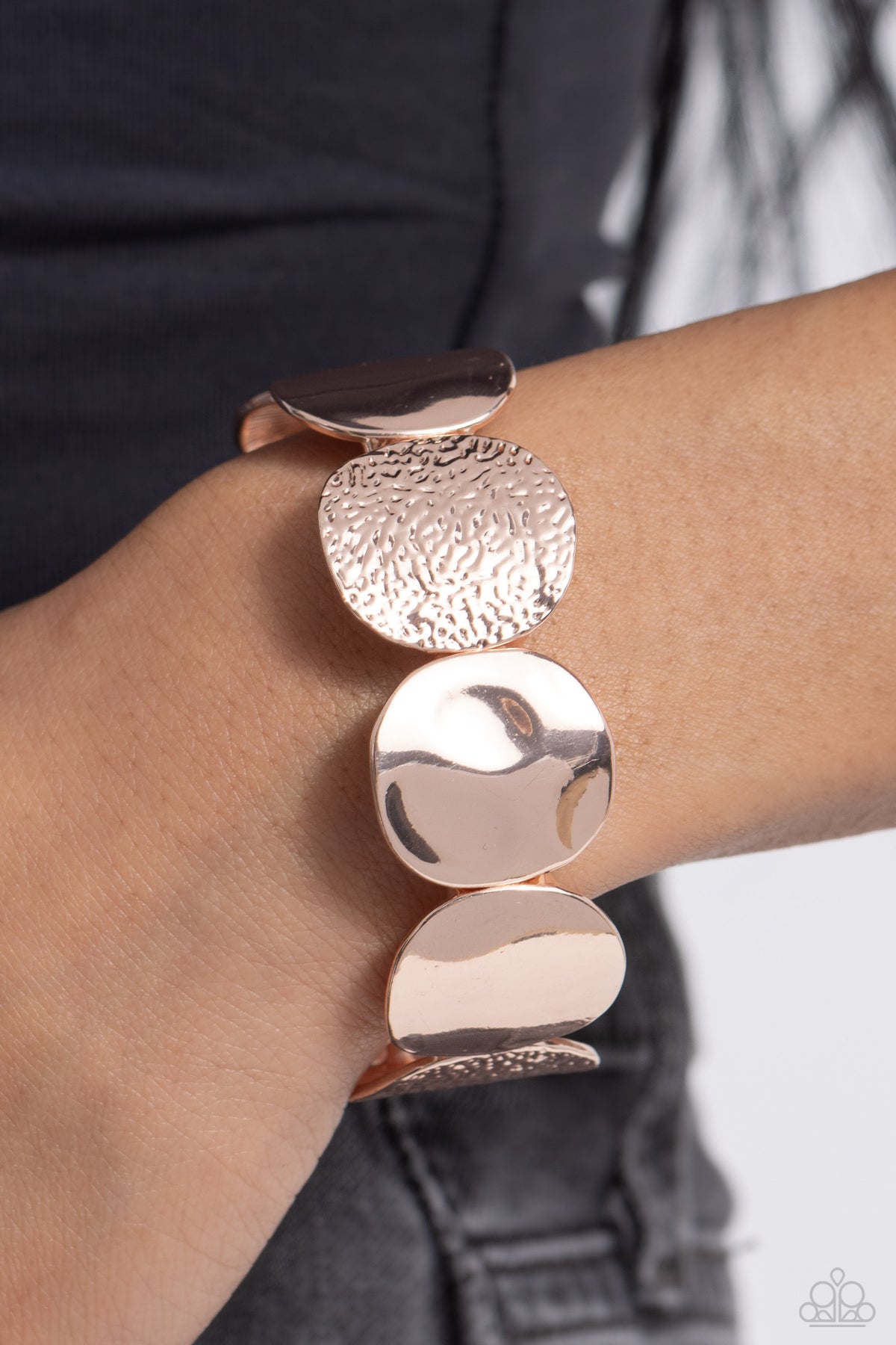 Rippling Record Rose Gold Bracelet - Paparazzi Accessories