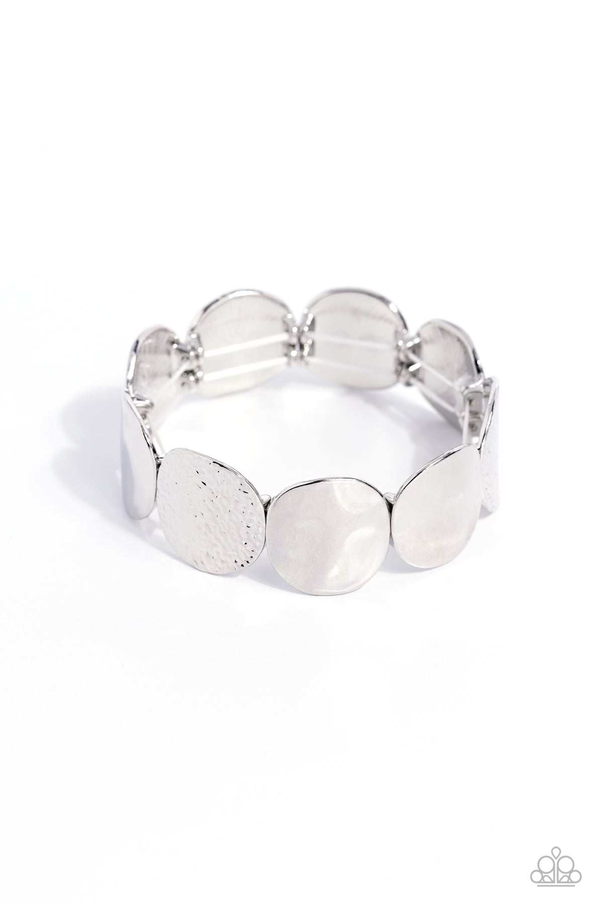 Rippling Record Silver Bracelet - Paparazzi Accessories