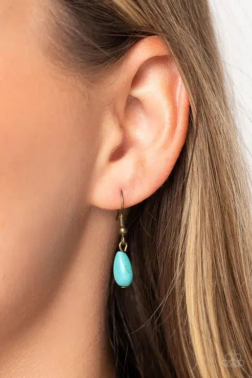 Riverside Relic Brass Necklace - Paparazzi Accessories - free matching earrings -CarasShop.com - Paparazzi Jewelry by Cara Jewels