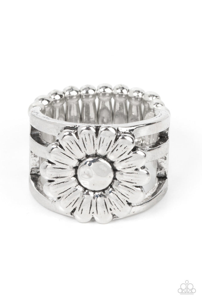 Roadside Daisies Silver Ring - Paparazzi Accessories