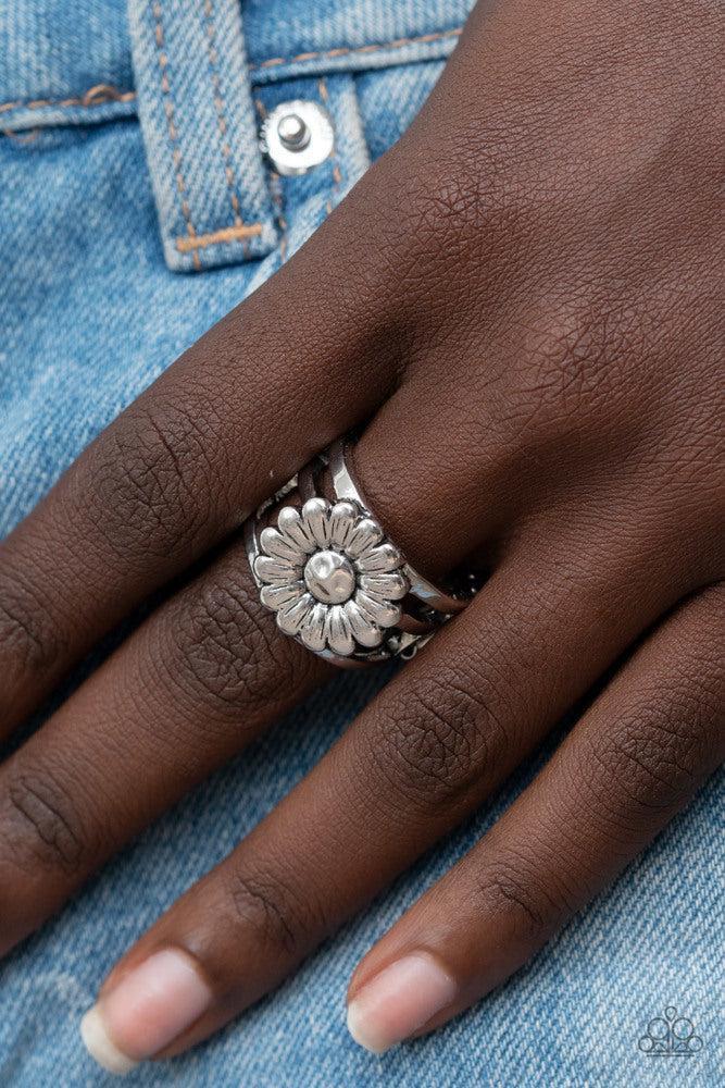 Roadside Daisies Silver Ring - Paparazzi Accessories