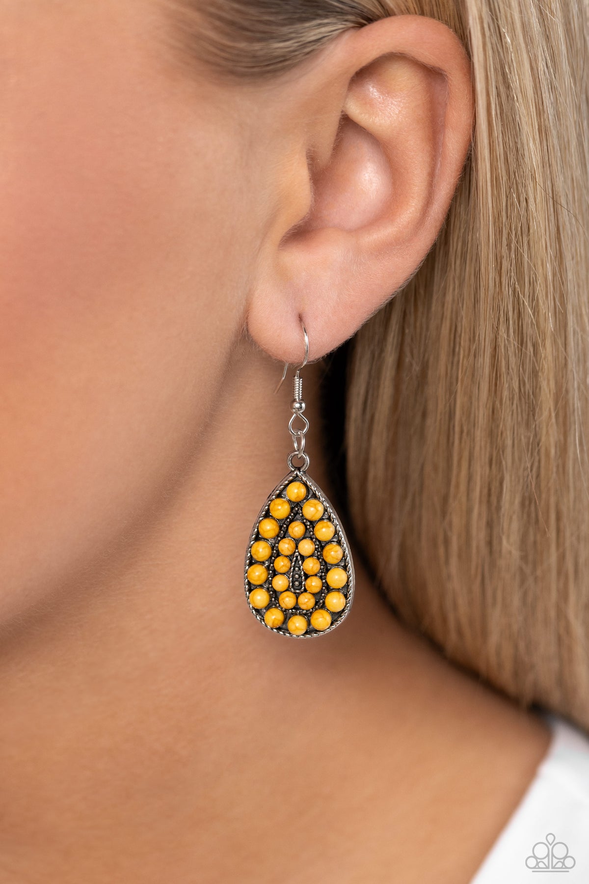 Rural Replica Yellow Earrings - Paparazzi Accessories