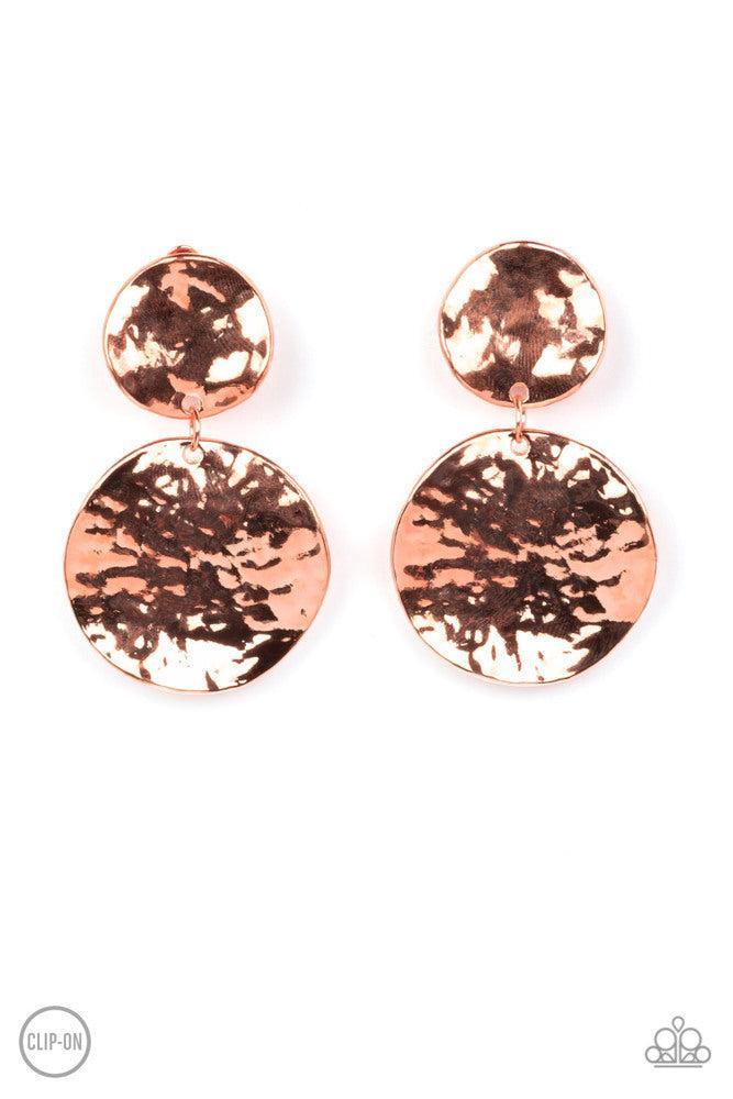 Rush Hour Copper Earrings - Paparazzi Accessories