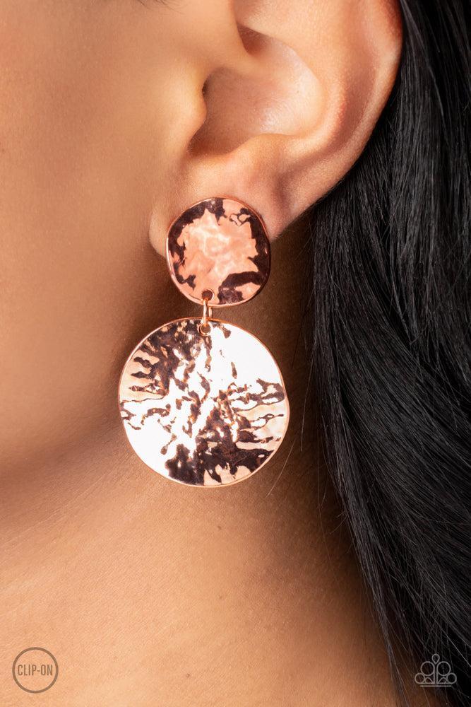 Rush Hour Copper Earrings - Paparazzi Accessories