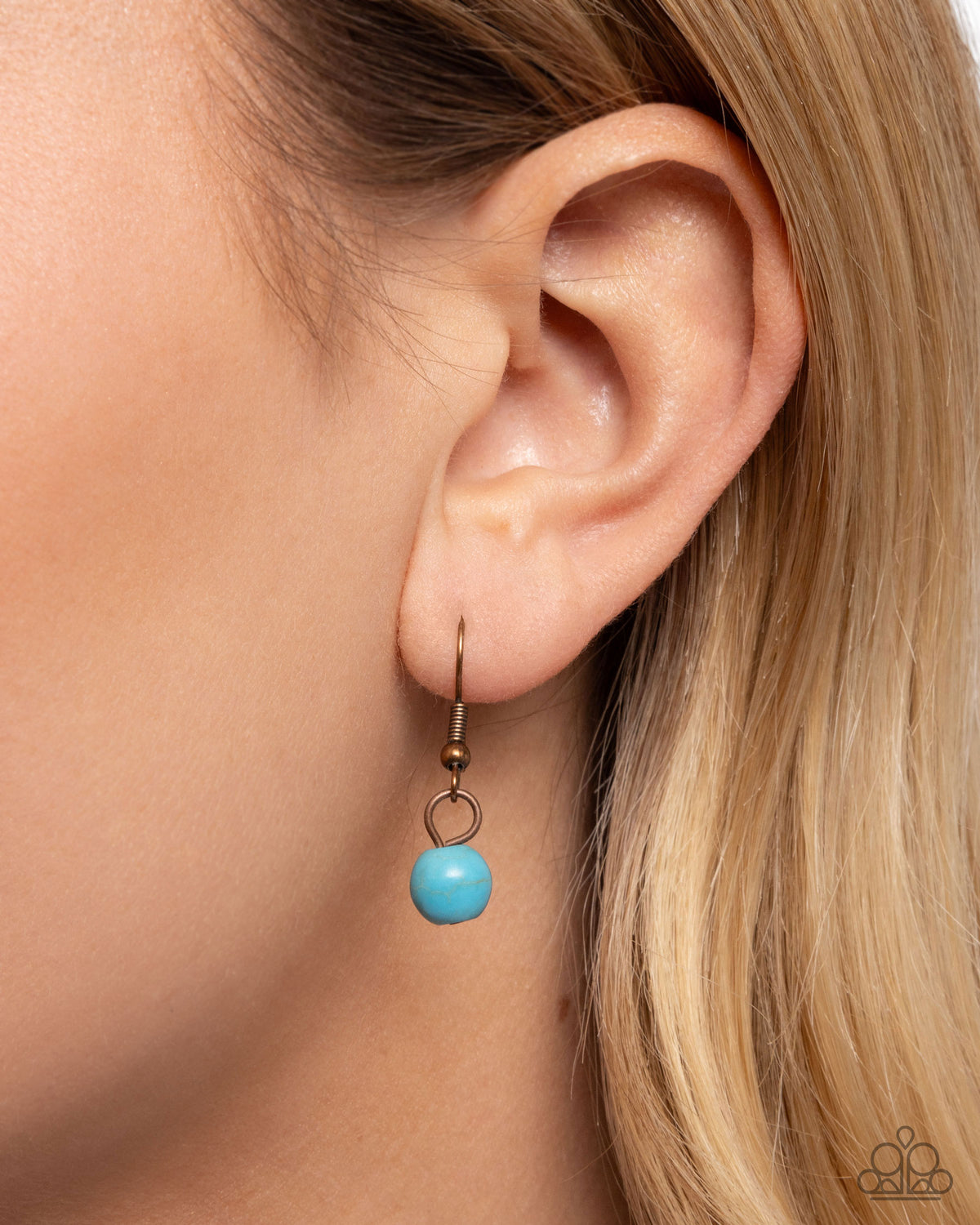 Rustic Rendezvous Copper & Turquoise Blue Stone Necklace - Paparazzi Accessories - free matching earrings - CarasShop.com - Paparazzi Jewelry by Cara Jewels