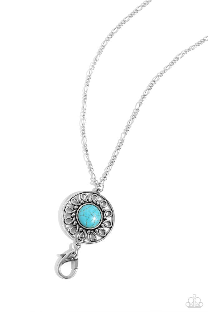 Sahara Suburb Blue Lanyard Necklace - Paparazzi Accessories