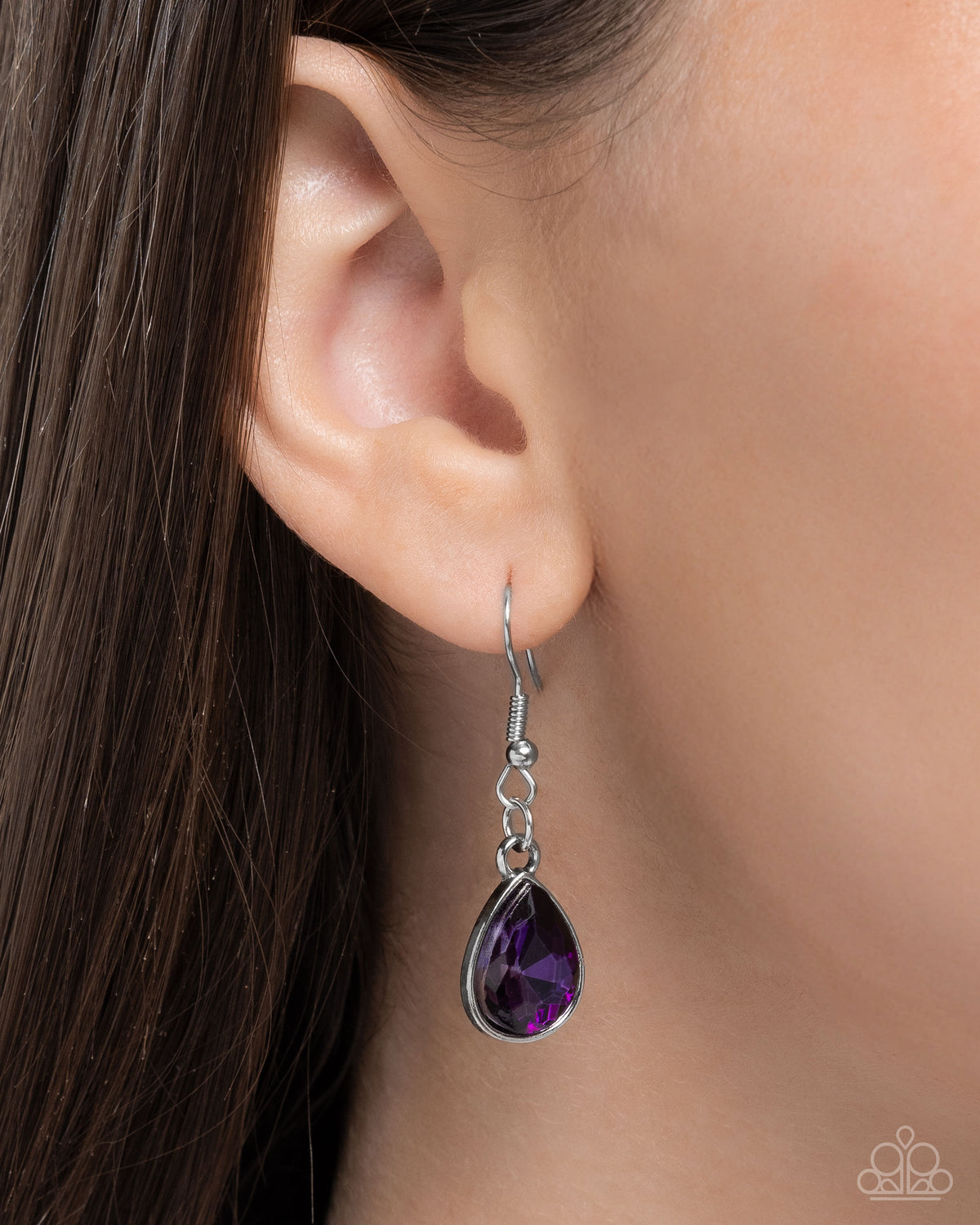 Sassy Salutation Purple & White Gem Necklace - Paparazzi Accessories - free matching earrings -CarasShop.com - Paparazzi Jewelry by Cara Jewels
