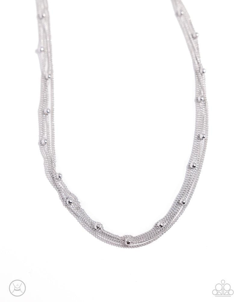 Satellite Strands Silver Necklace - Paparazzi Accessories