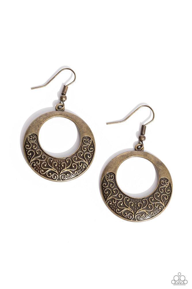 Secret Vineyards Brass Earrings - Paparazzi Accessories