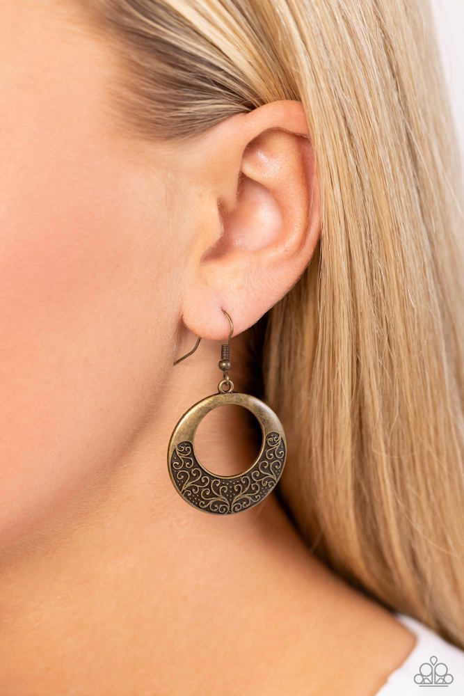 Secret Vineyards Brass Earrings - Paparazzi Accessories
