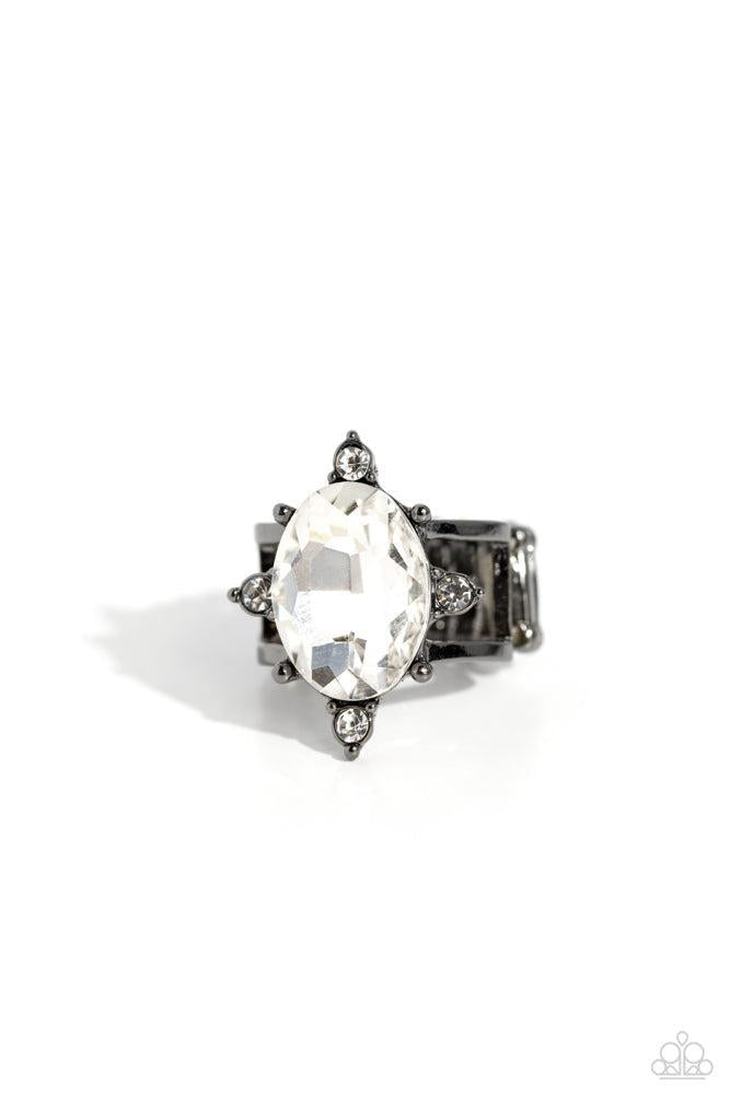Sensational Sparkle Black Ring - Paparazzi Accessories