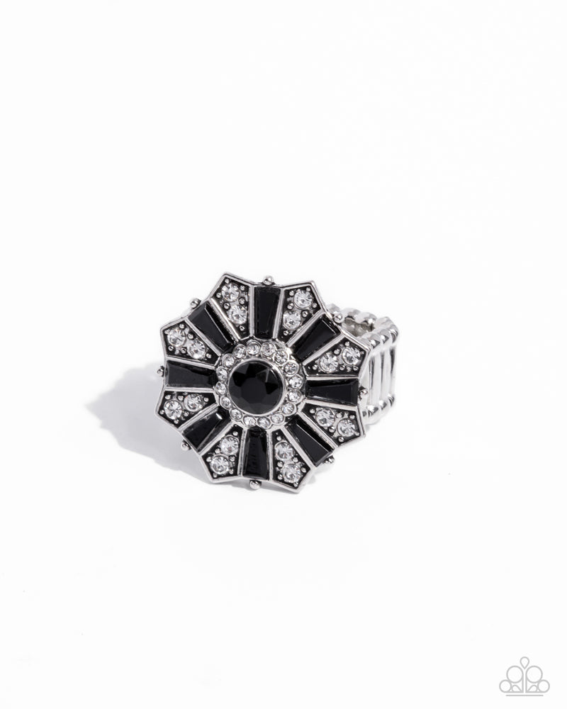 Sensational Splendor Black Ring - Paparazzi Accessories