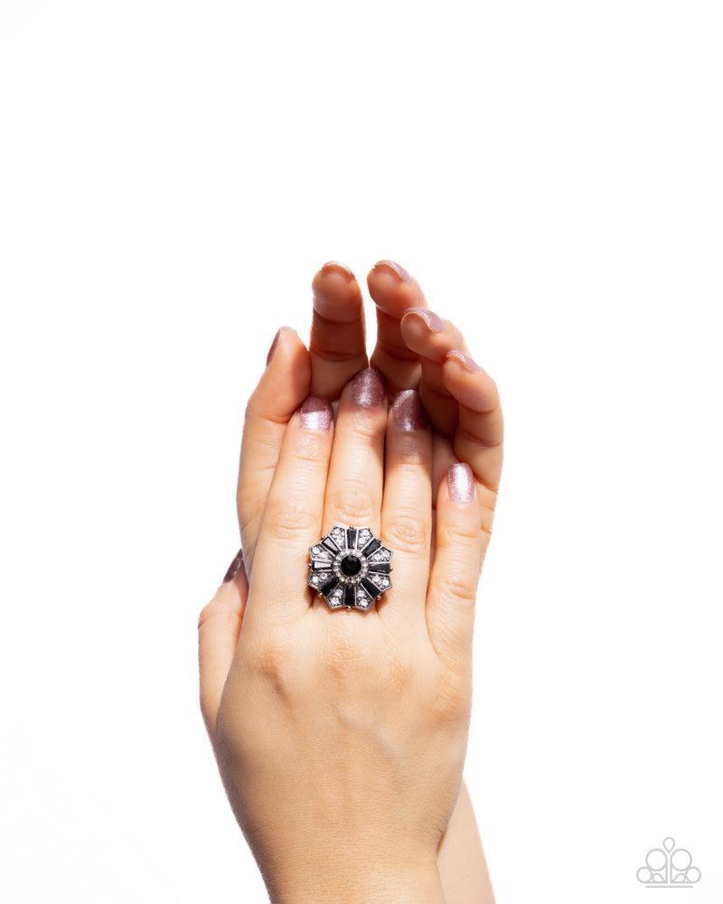 Sensational Splendor Black Ring - Paparazzi Accessories